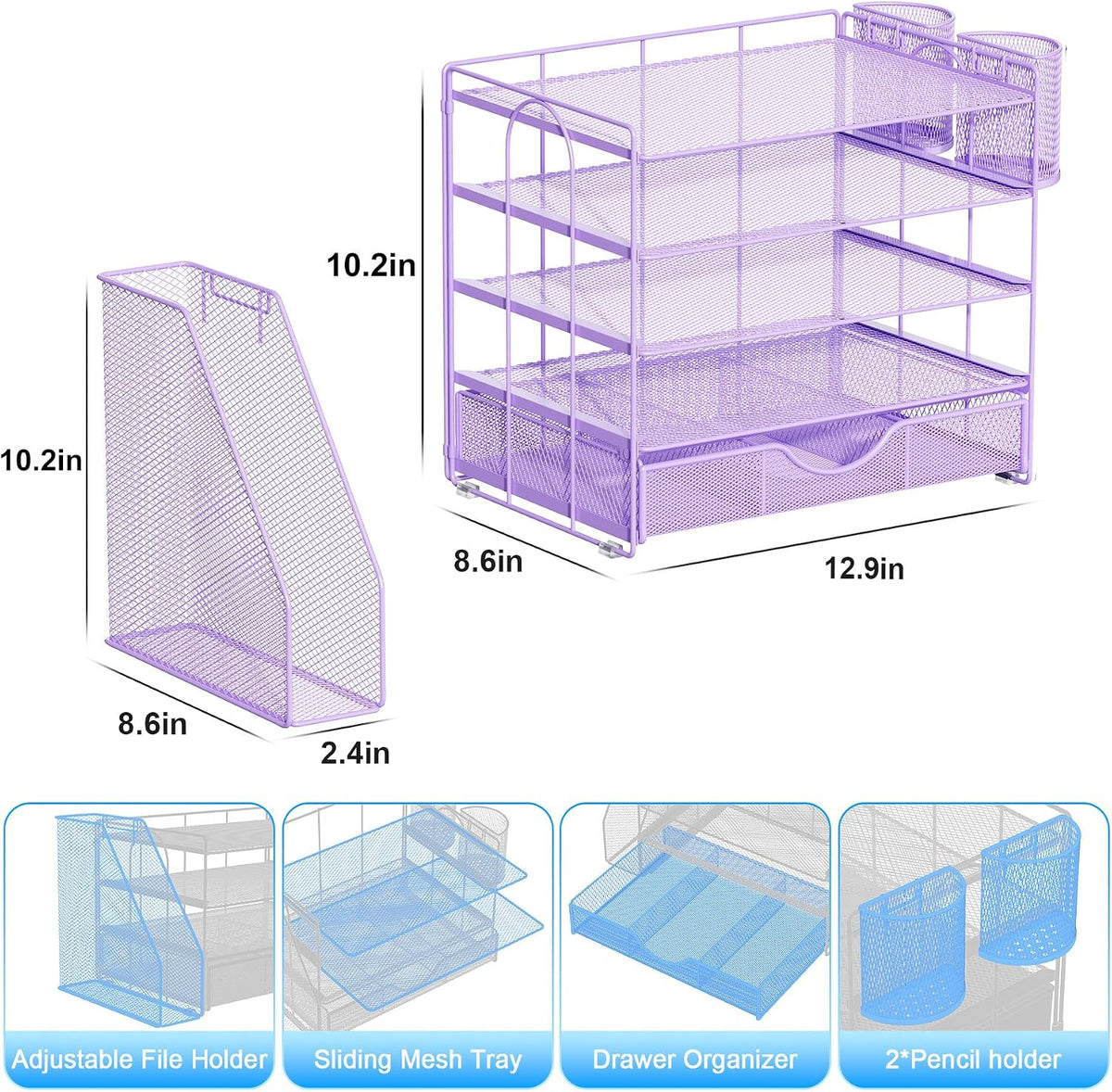 gianotter 5-Tier Desk Organizer with Drawers and File Holders