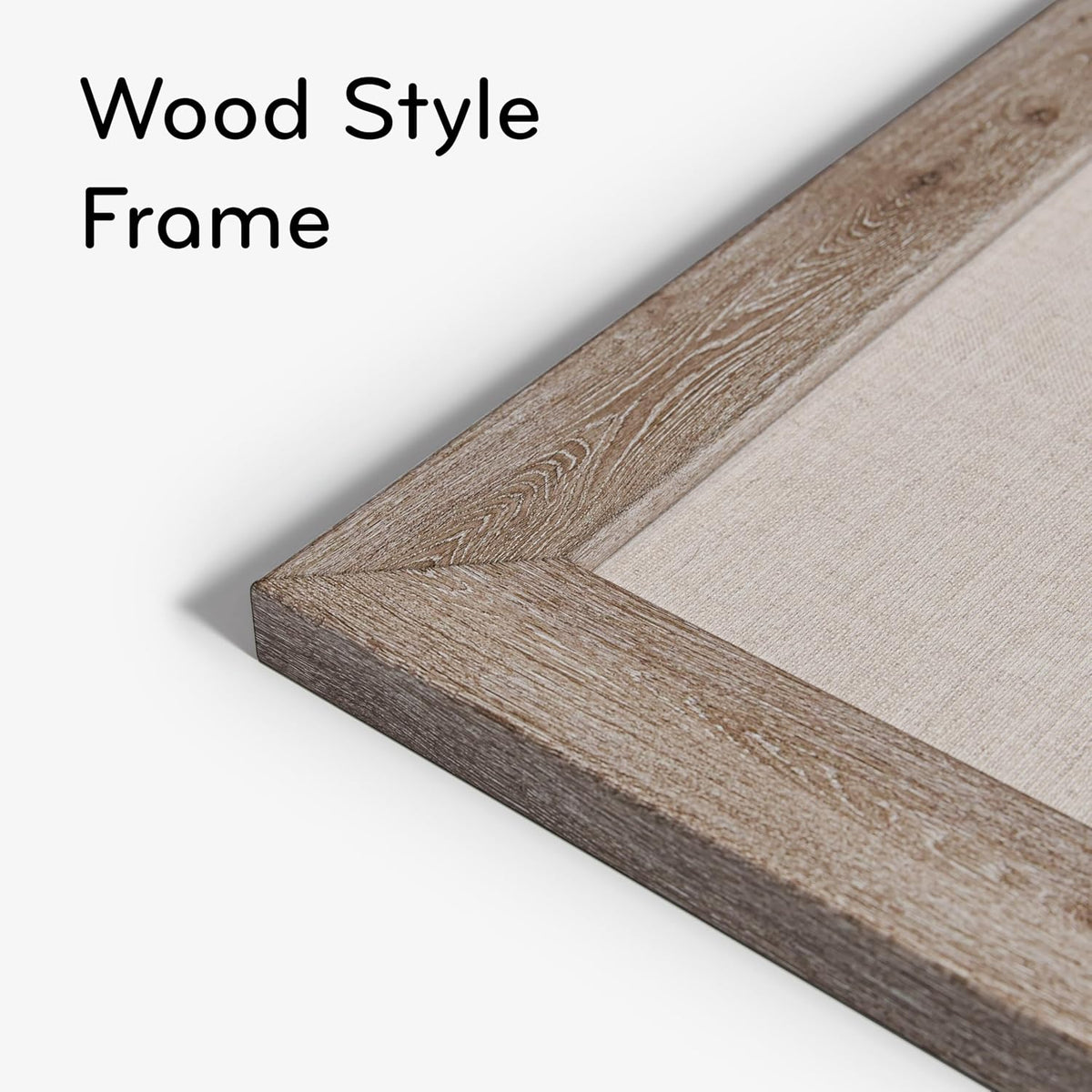 U Brands Linen Bulletin Board, 48" x 72", Rustic Wood Style Frame, ...