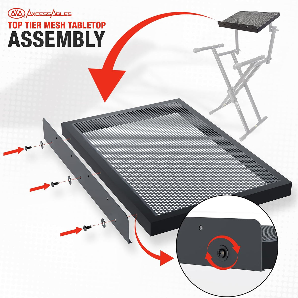 AxcessAbles Dual Piano Keyboard Stand with 2nd Tier – X Style Adjustable and ...