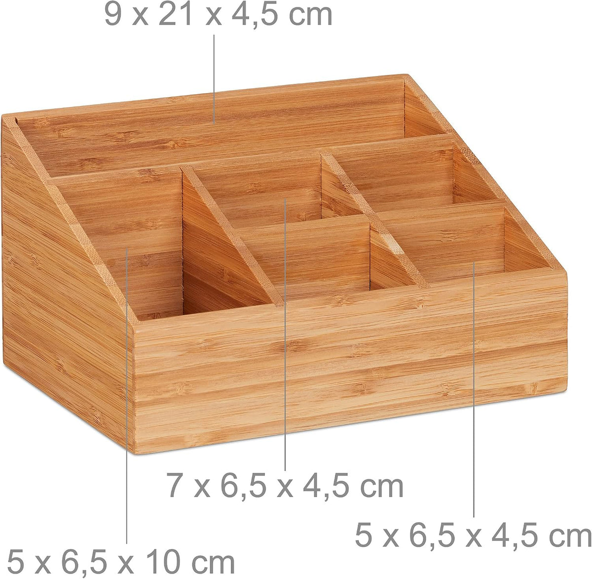 Relaxdays Desk Organiser, 6 Compartments for Pens, Notes, Letters, Paperclips...