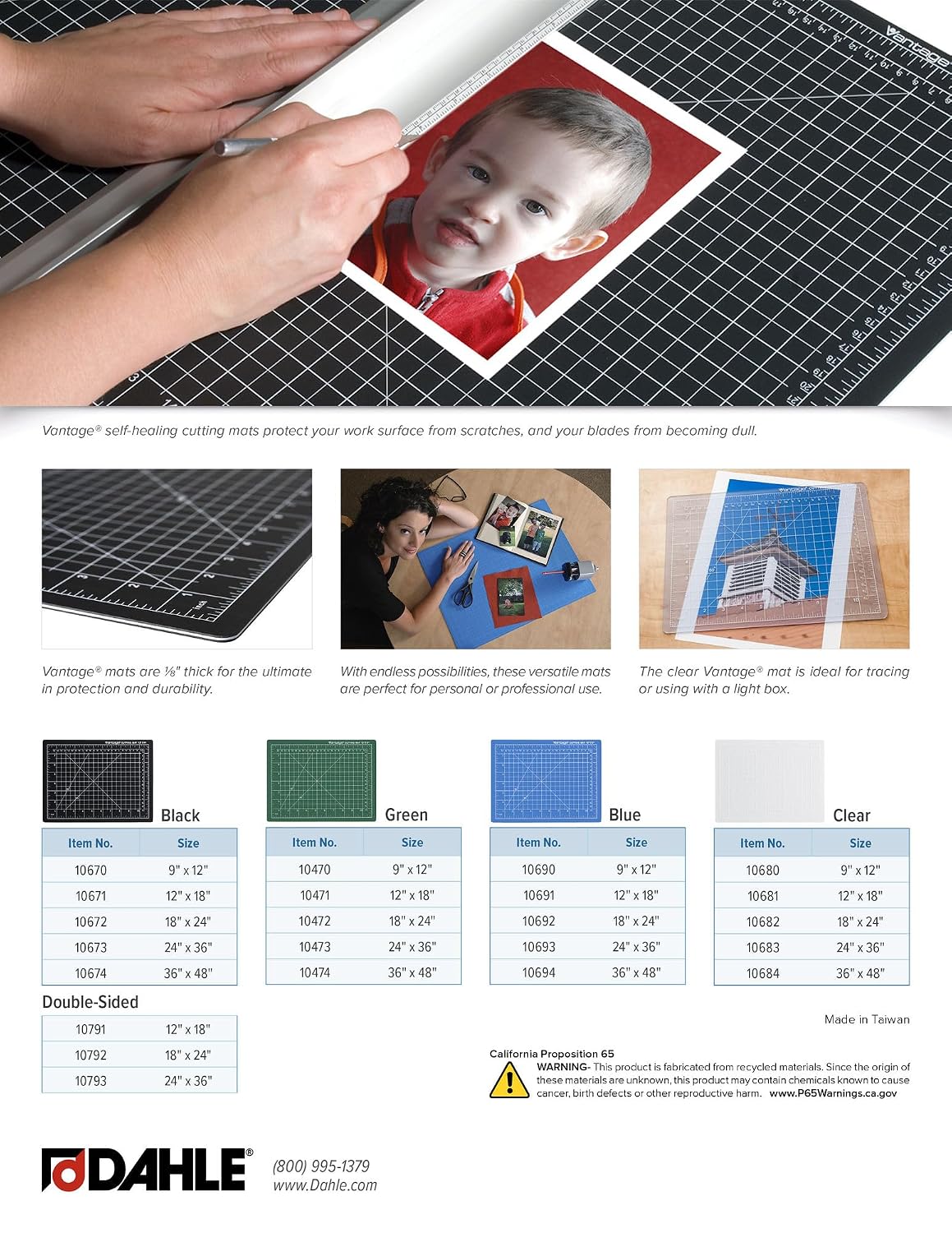 Dahle Vantage 10683 See-Through Premium Self-Healing Cutting Mat, 24"x36...