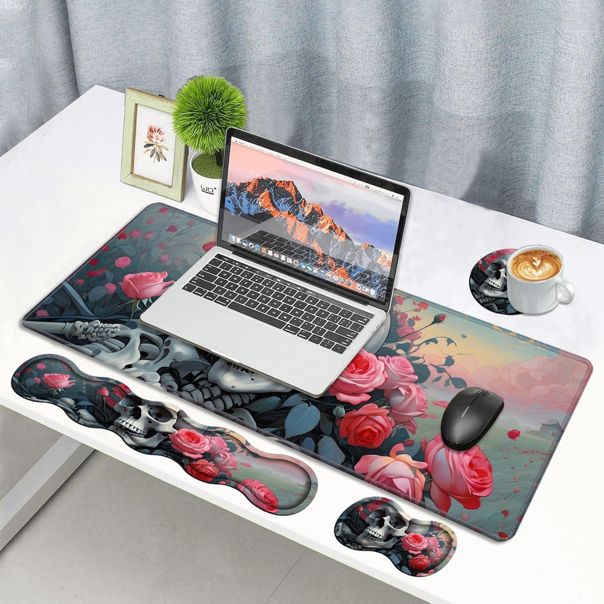 4 in 1 Ergonomic Memory Foam Mouse Pad Wrist Rest Set, Large XXL Gaming Desk ...