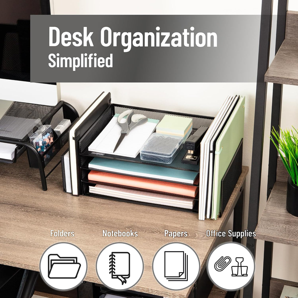 Mind Reader Desktop Organizer, File Storage, Paper Tray, Workspace, Office, M...