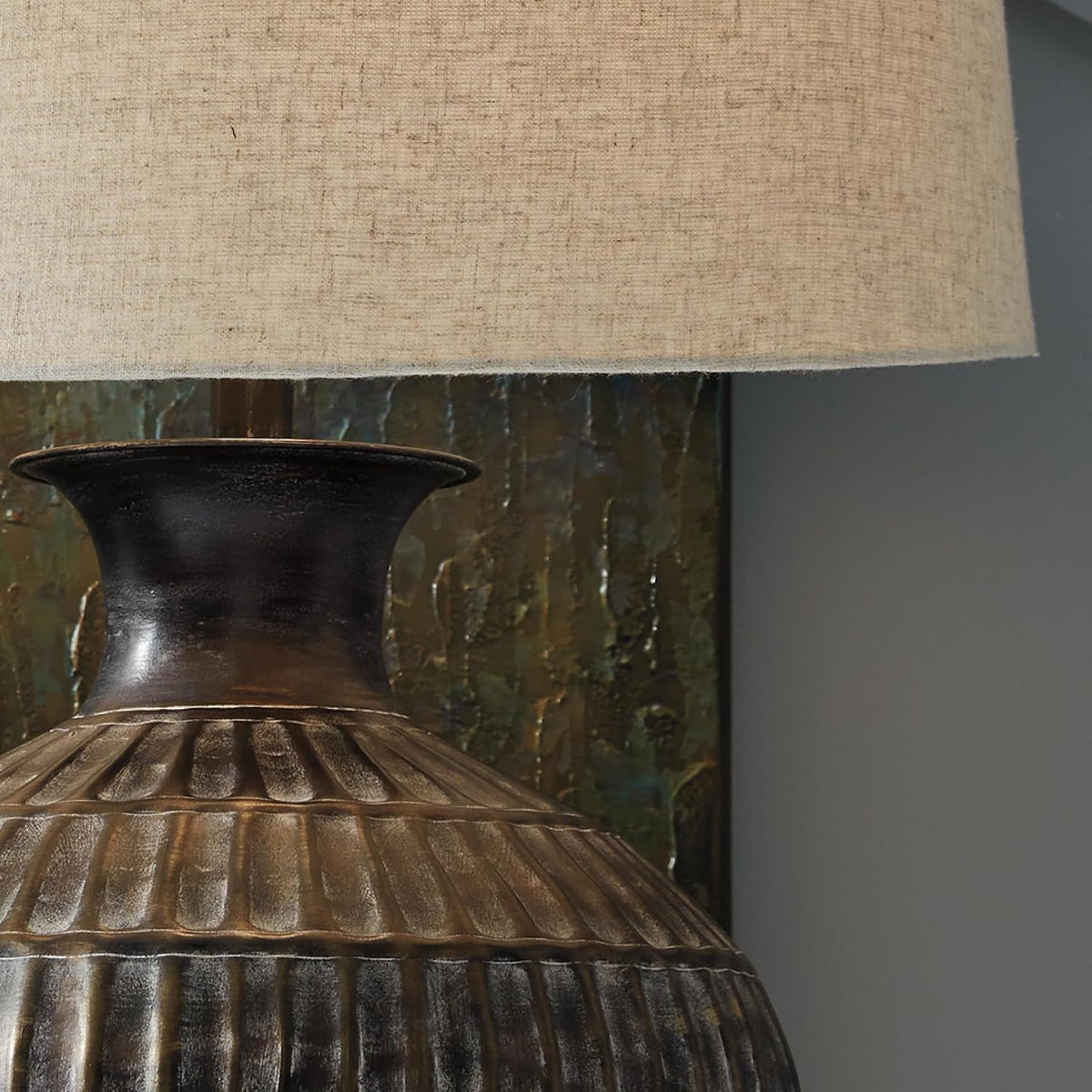 Signature Design by Ashley Magan Metal Table Lamp, 28", Antique Bronze