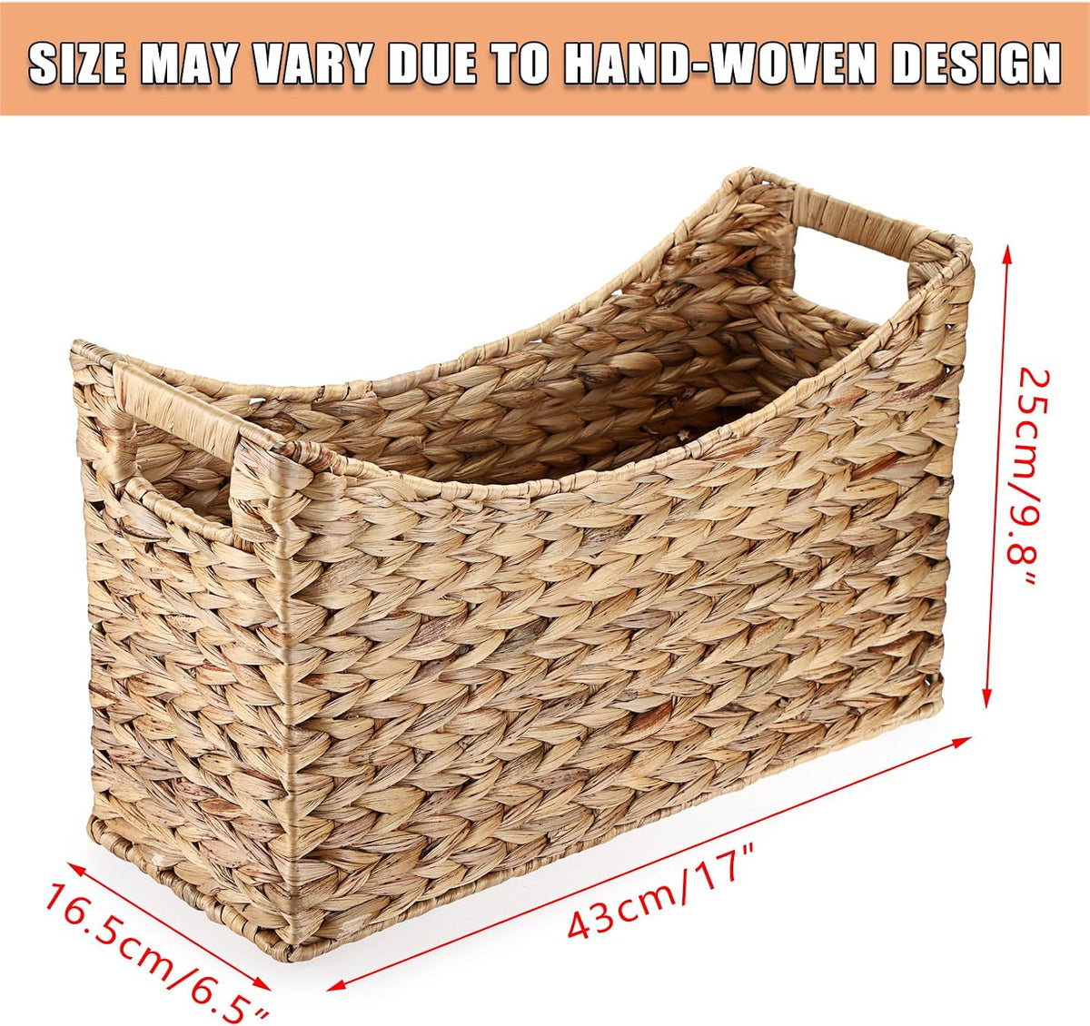 BTSKY Woven Magazine Holder, Water Hyacinth Magazine Basket, Natural Storage ...