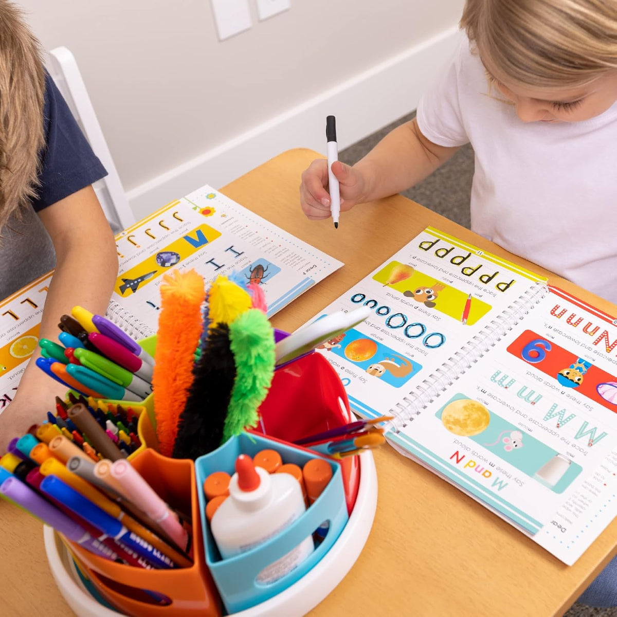 Hapinest Rotating Art Supply Organizer - Crayon, Marker & Pencil Storage ...