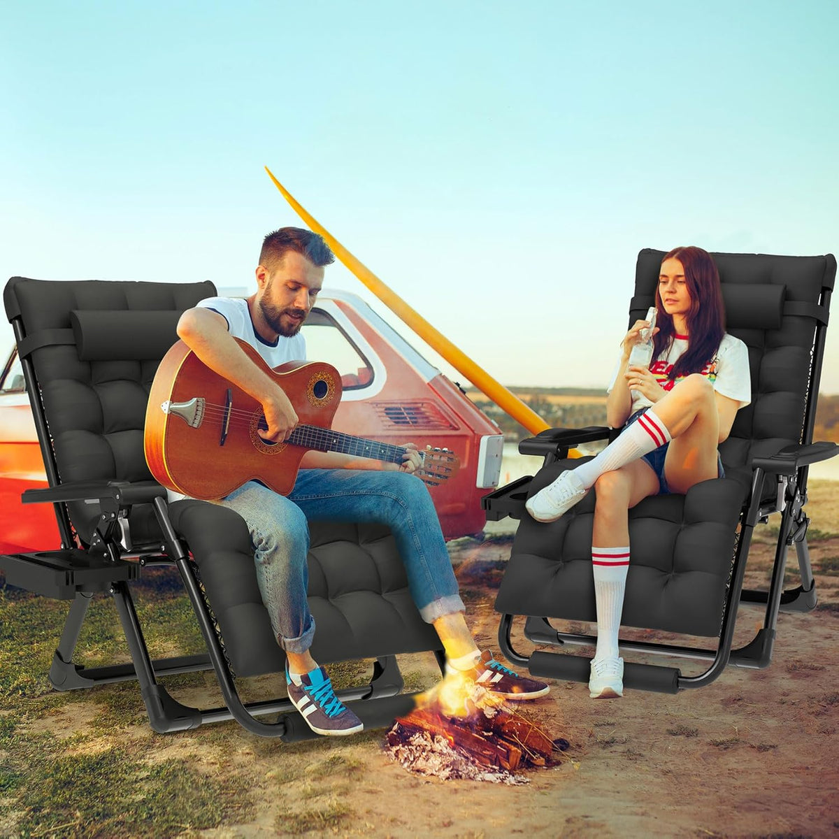 ZENPETIO 29In XL Zero Gravity Chair, 440LBS with Cushion