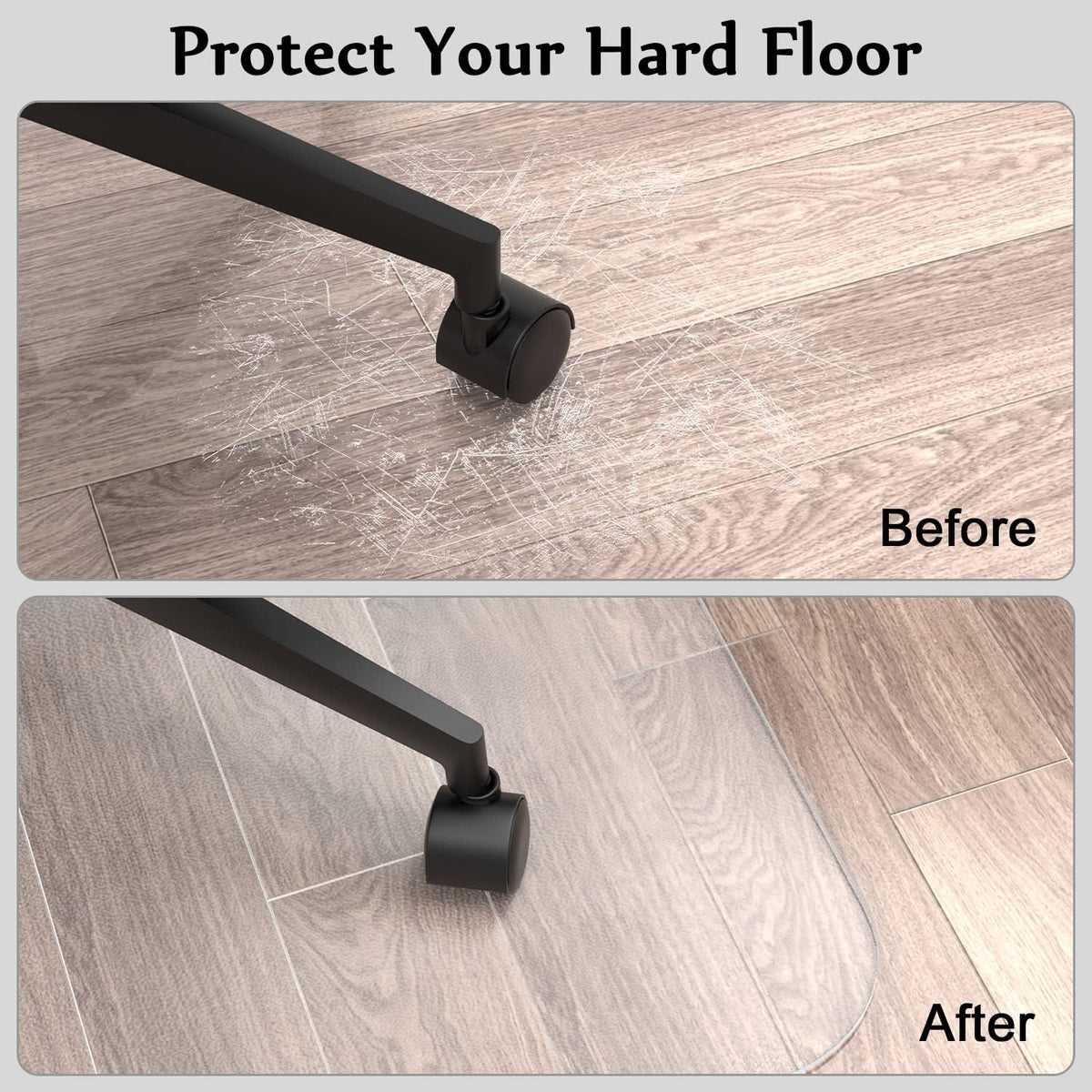 Blvornl Office Chair Mat for Hard Wood Floor, Transparent, 51 X 63in