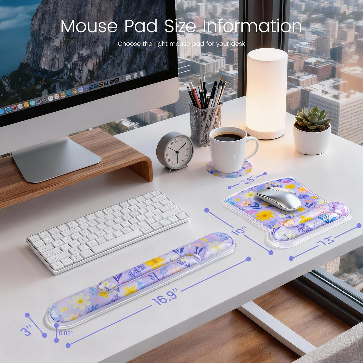 Ospelelf Mouse Pad with Wrist Rest and Ergonomic Gel Keyboard Hand Wrist, Sup...