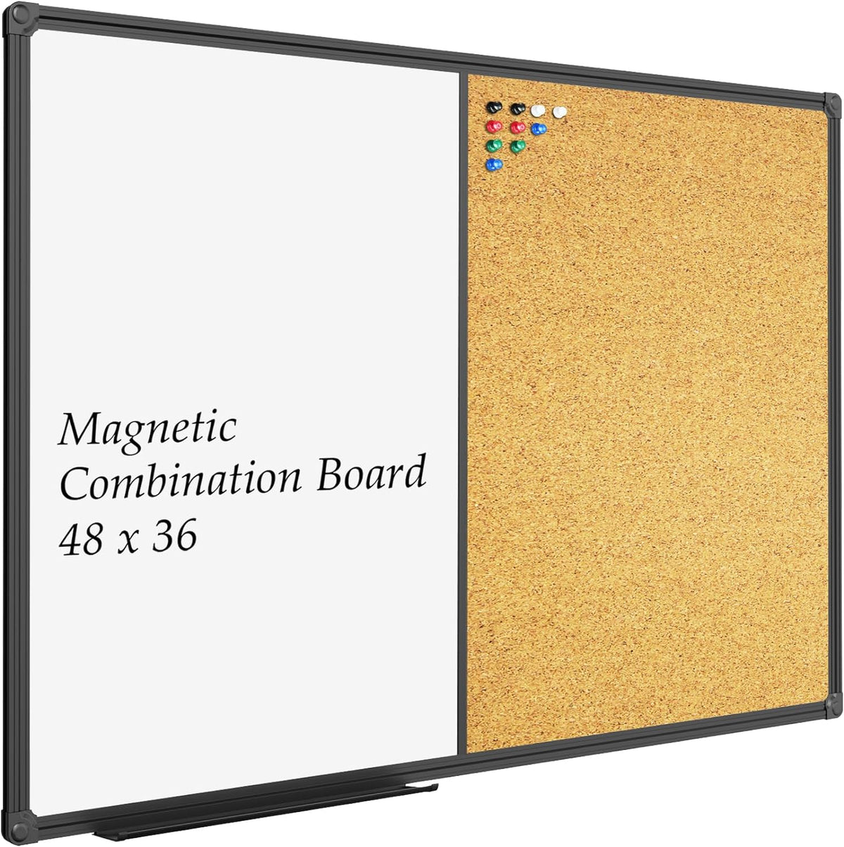 JILoffice White Board & Bulletin Corkboard Combination, Combo Board 48 x ...