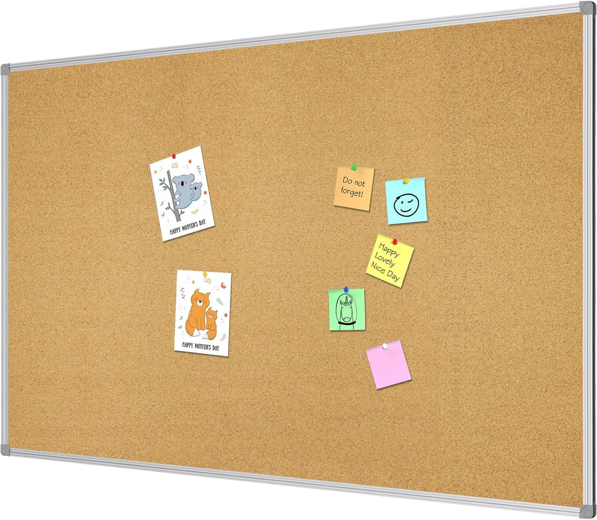 Lockways Large Cork Board 72 x 36 Inch, Bulletin Pin Board