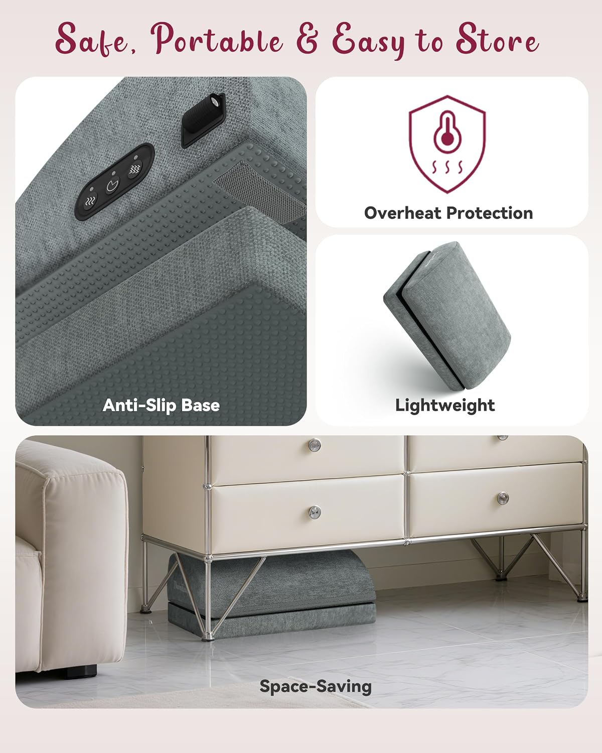 Heated Foot Rest for Under Desk at Work, Foot Stool,Gifts