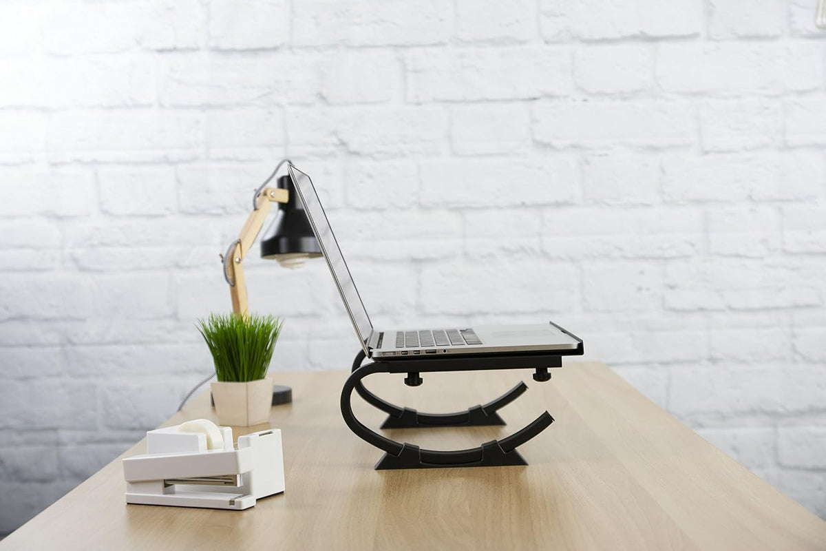 VIVO Black Fully Adjustable Curved Laptop, Notebook and Monitor Riser Stand S...