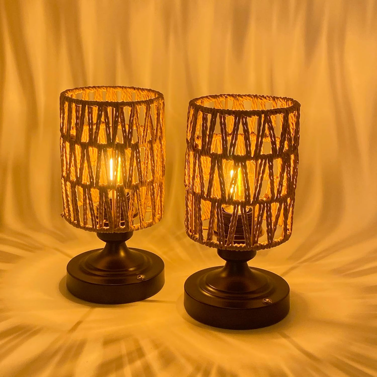 Set of 2 Cordless Rechargeable Table Lamps Night Light Desk Lamp