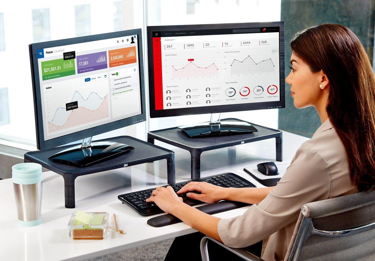 3M Adjustable Computer Monitor Stand, 16 in x 12 in x 13.6 in