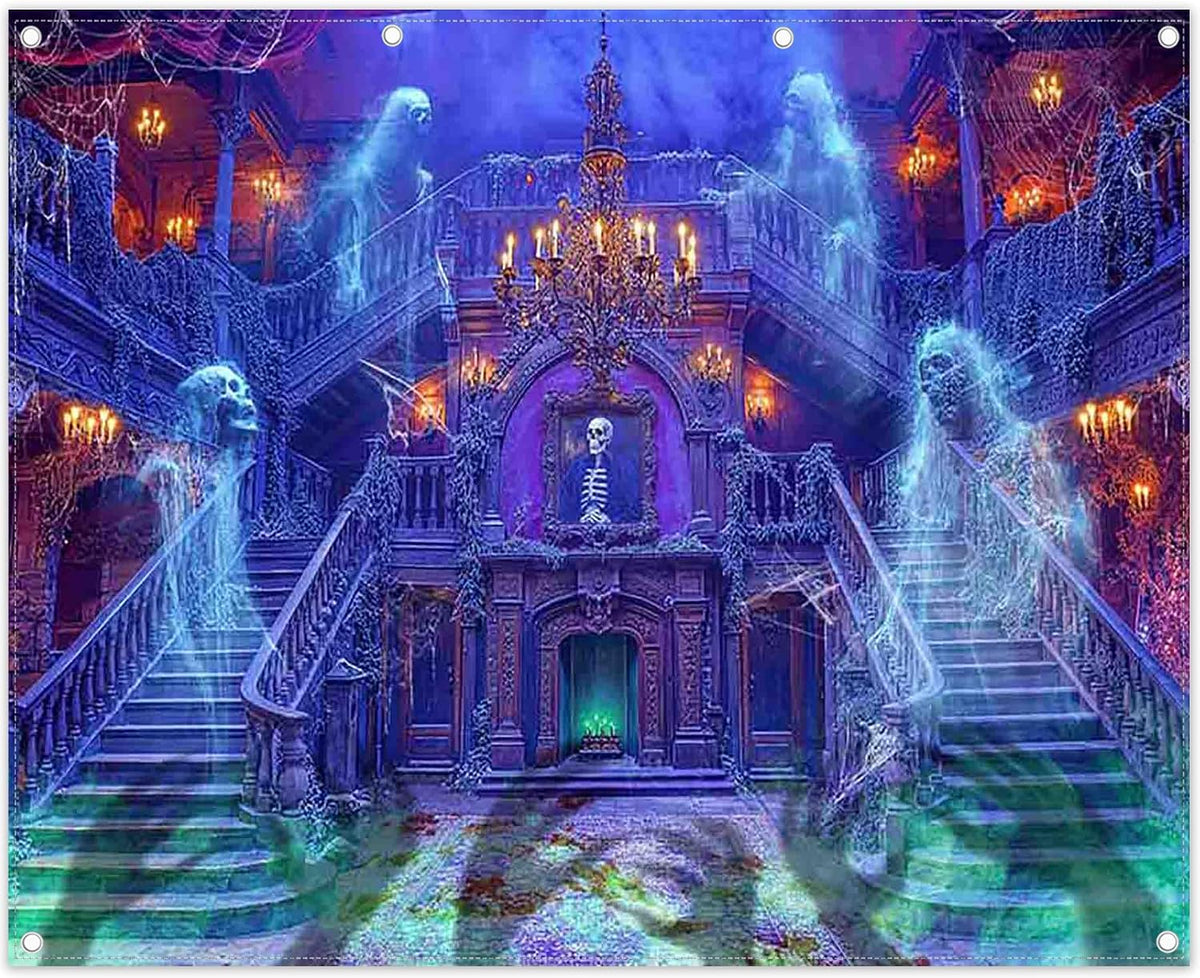 10x8ft Fabric Halloween Spooky Medieval Castle Photography Backdrop