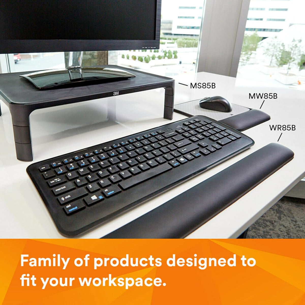 3M Adjustable Computer Monitor Stand, 16 in x 12 in x 13.6 in
