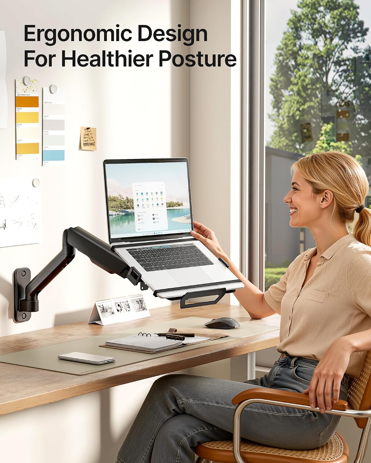 monTEK 2-in-1 Laptop Wall Mount, Fits 12–18" Laptops & 32" Moni...