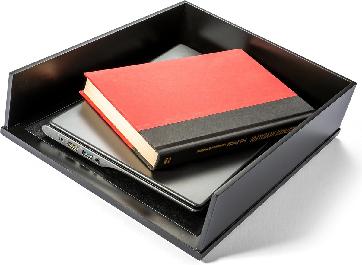 Victor 1142-5 Midnight Black Collection Front Load Letter Tray, Matte Black P...