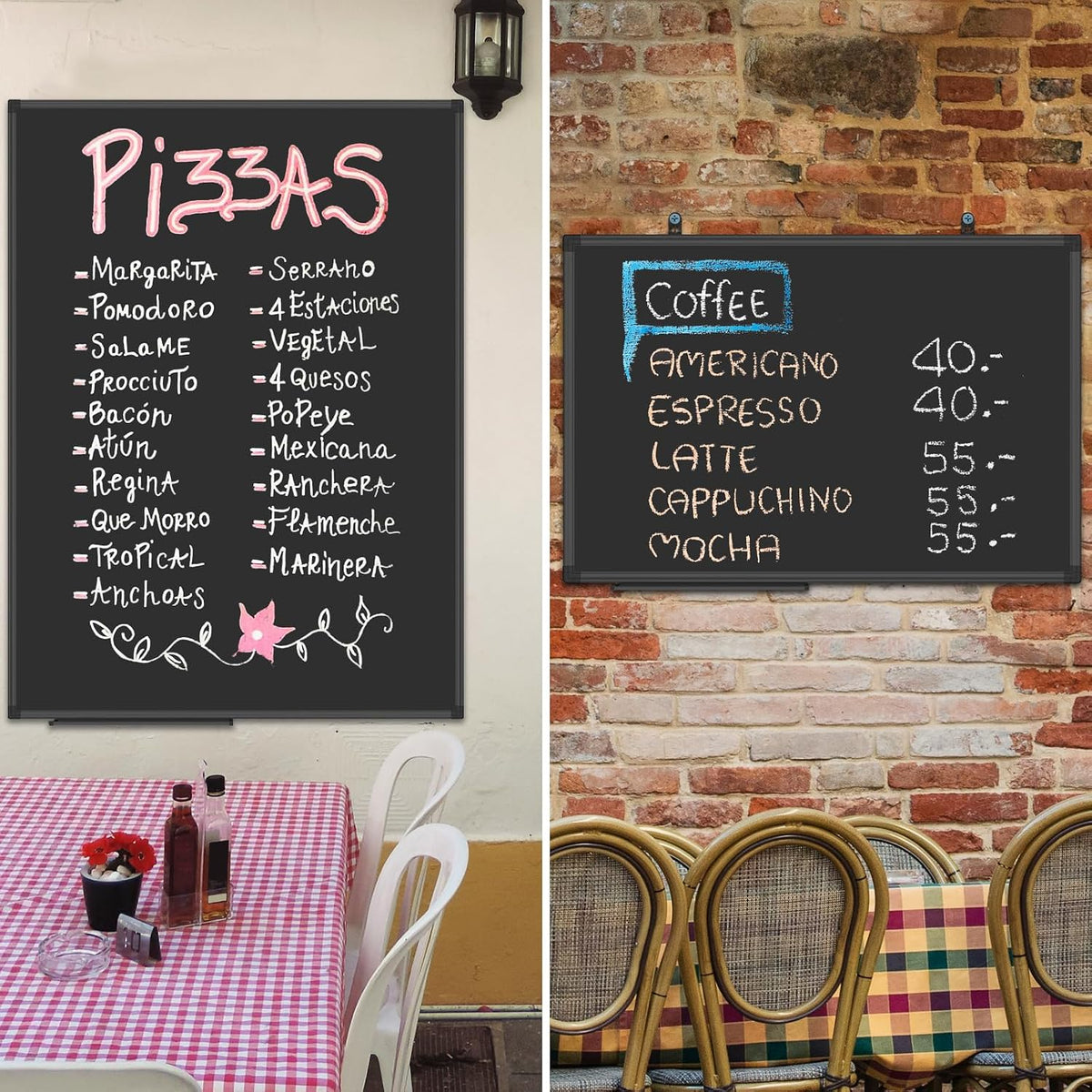 Lockways Magnetic 24 x 18 Inch Blackboard, Chalkboard Black Board