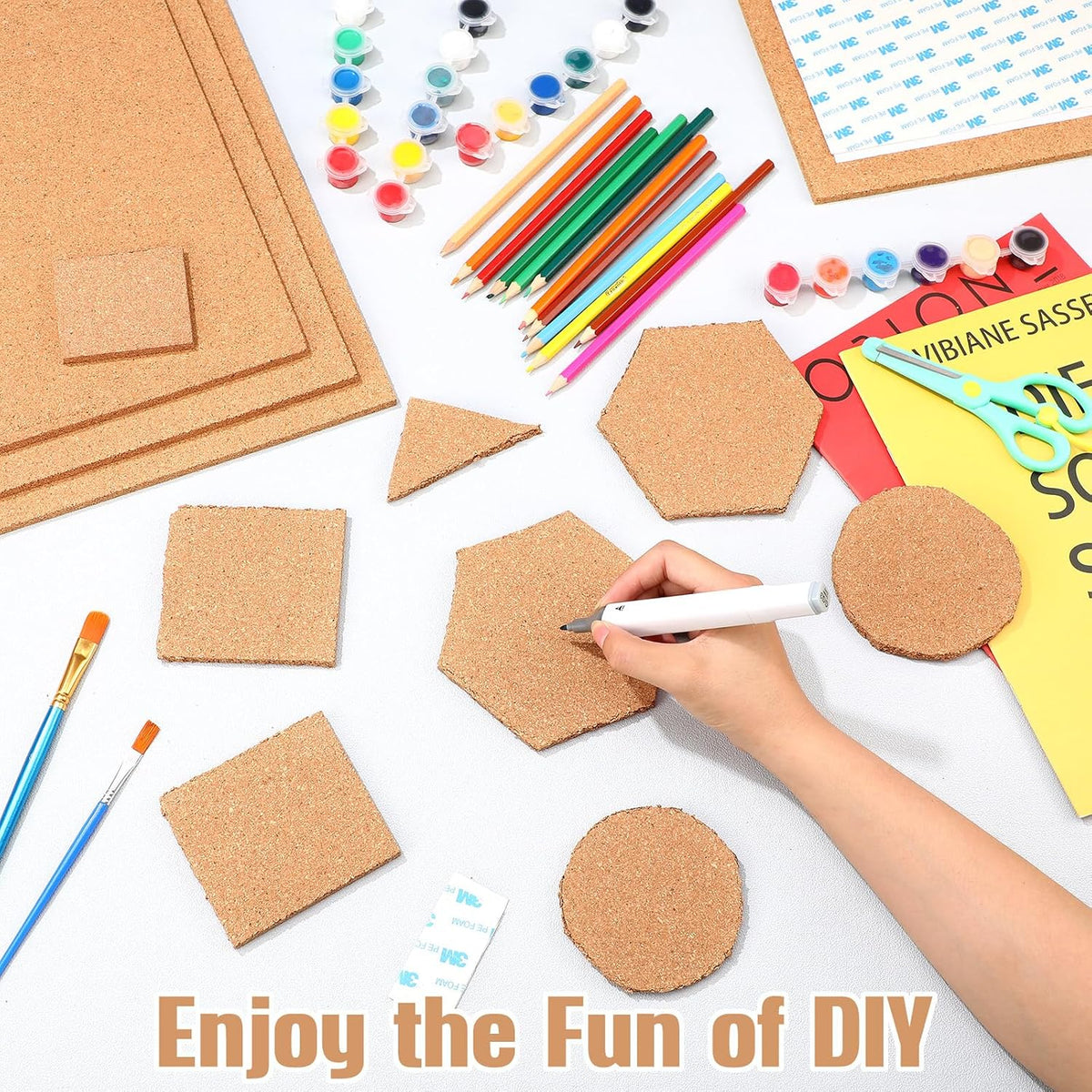 Kosiz 30 Pack 12x12 Cork Board Squares Bulk 1/4" Cork Board Tiles for Wall