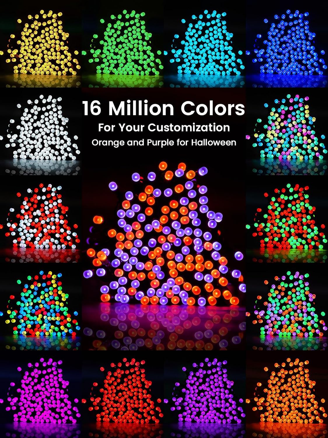 Smart Color Changing Halloween Lights String 112FT 300 LED APP and Remote