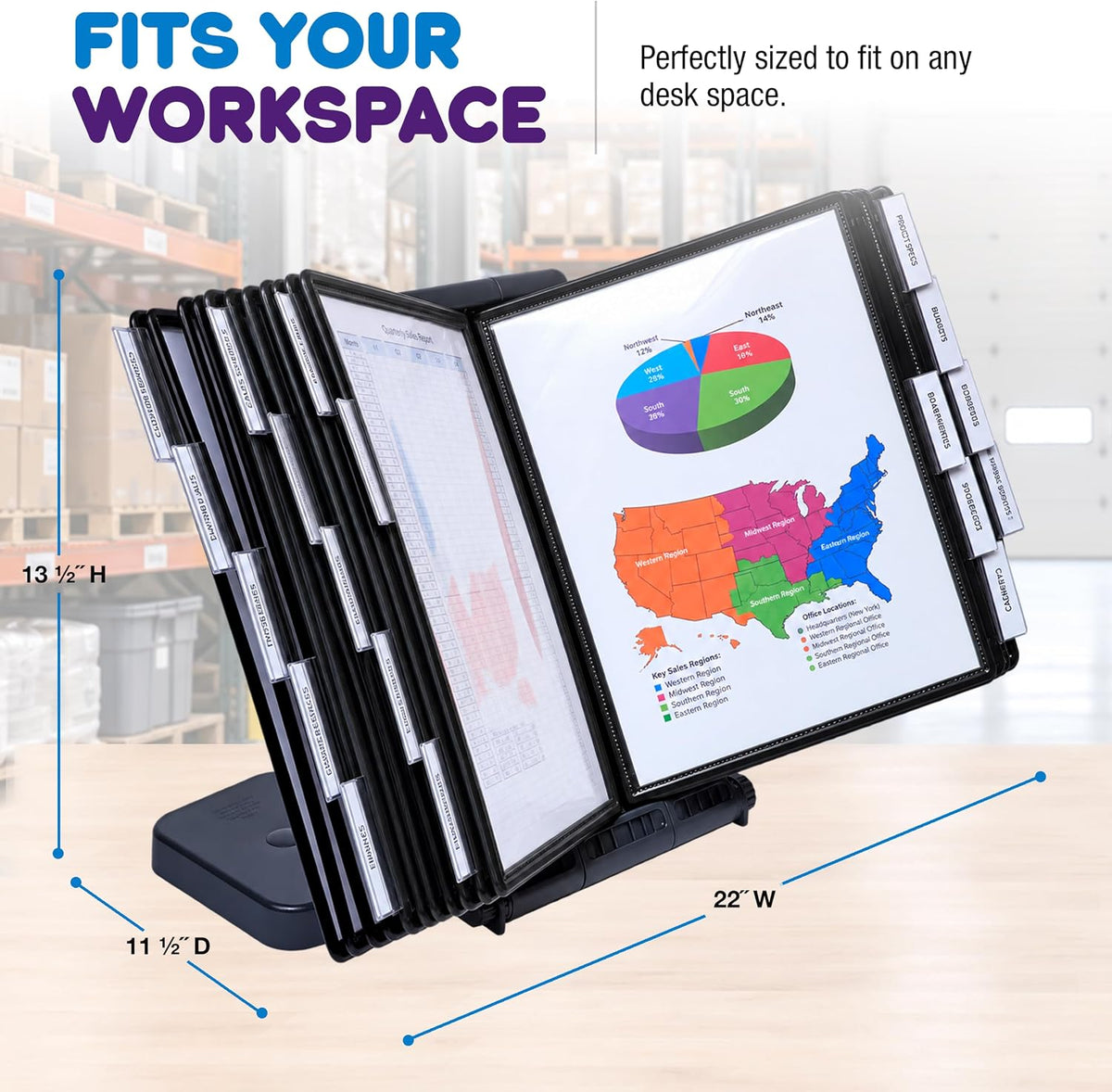 Ultimate Office AdjustaView Expandable Desk Reference Display Organizer 20B