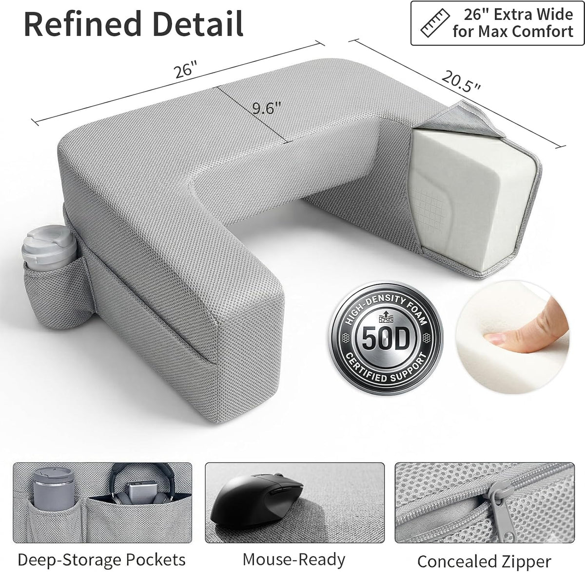 septsun Lap Desk Pillow, Large Ergonomic Couch and Bed Desk for Laptop
