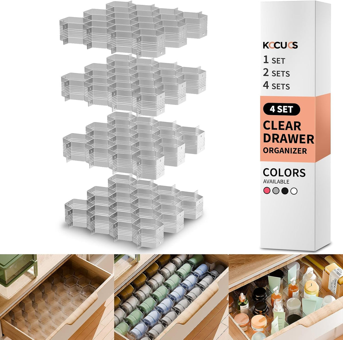 Honeycomb Separator Adjustable Drawer Organizer Divider for Underwear Belt-Sc...