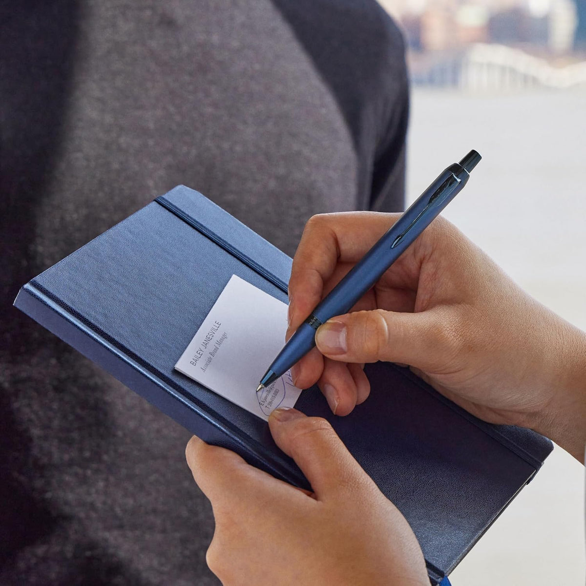 Parker IM Monochrome Ballpoint Pen Blue Ink Blue Finish and Trims Medium Poin...