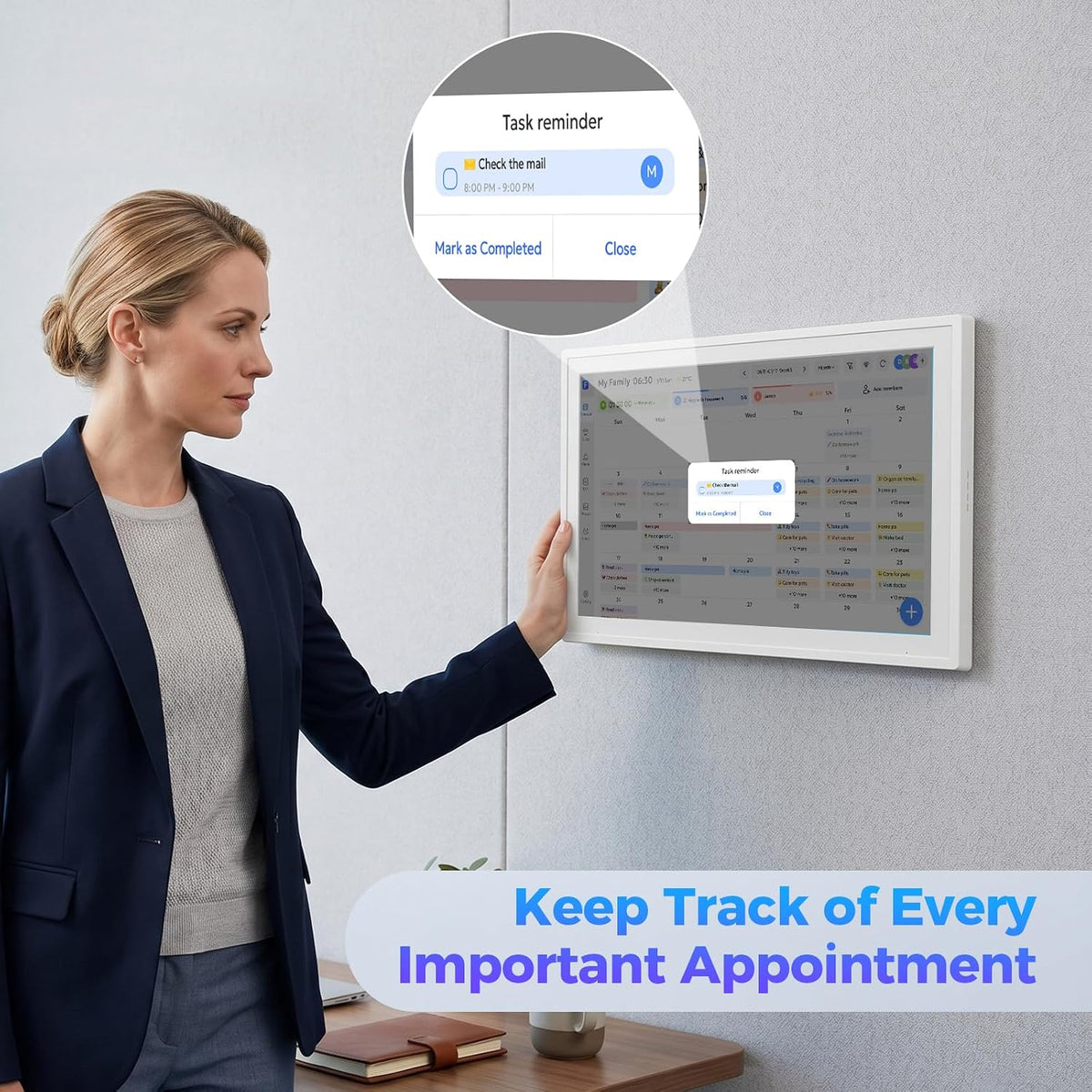 Digital Calendar 15.6 inch Wall Planner Electronic Calendars & Chore Char...