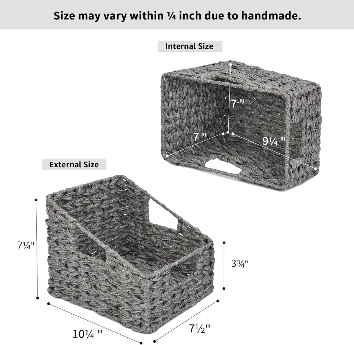 GRANNY SAYS Wicker Basket with Handles, Shelf Baskets for Organizing