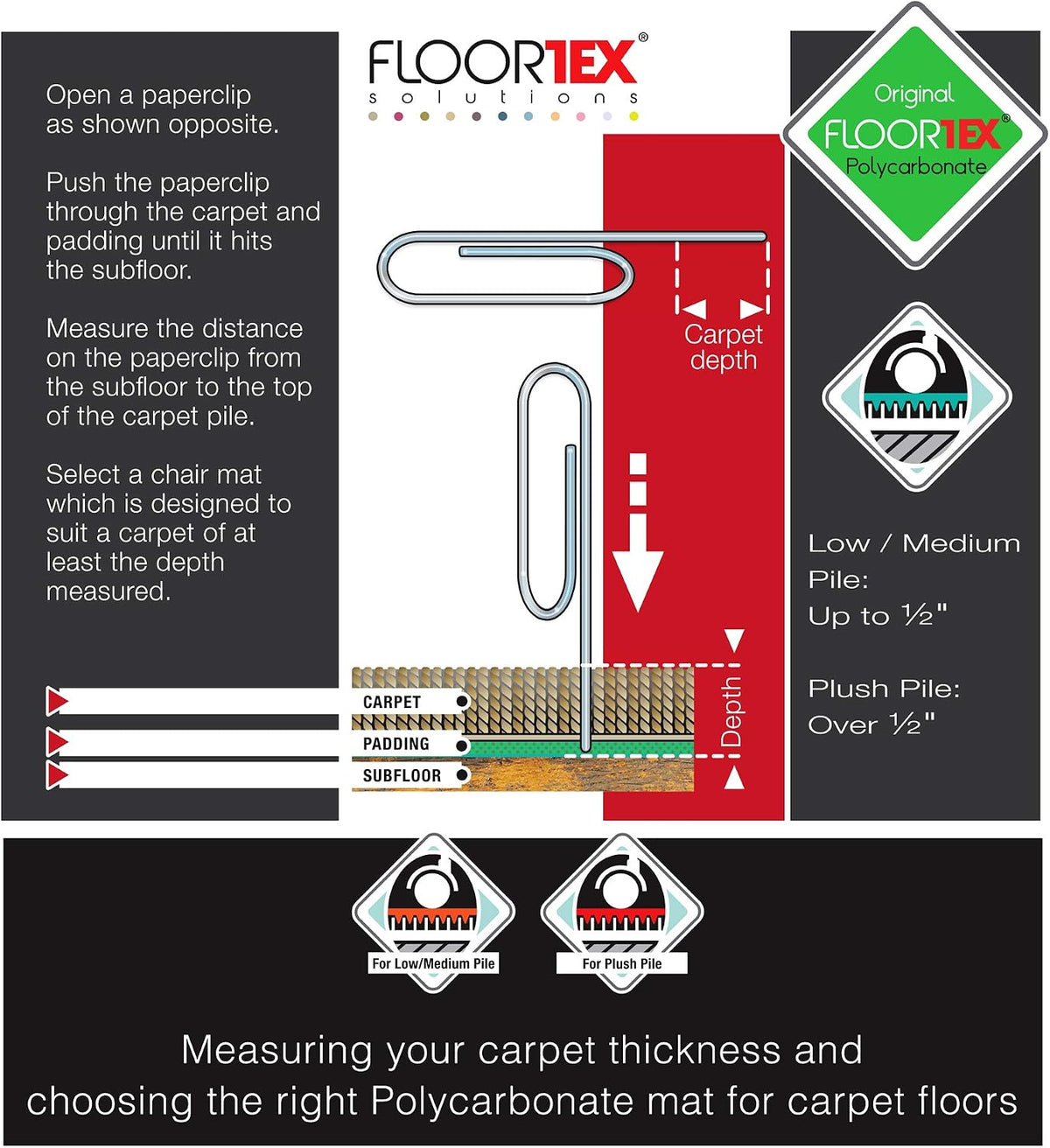 Floortex® Exclusive Ultimat® Polycarbonate Rectangular Chair Mat for Carpets ...