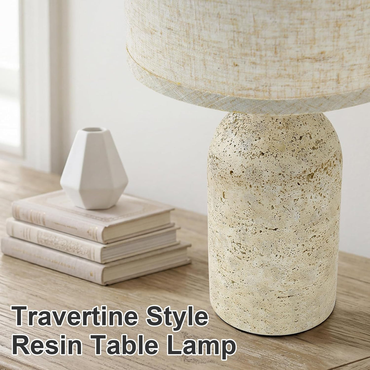 GyroVu Table Lamps Set of 2, Resin Bedside Lamps for Living Room Bedroom