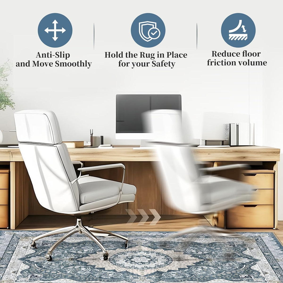 Office Chair Mat for Hardwood Floor & Tile Floor,48"X 60"-Square