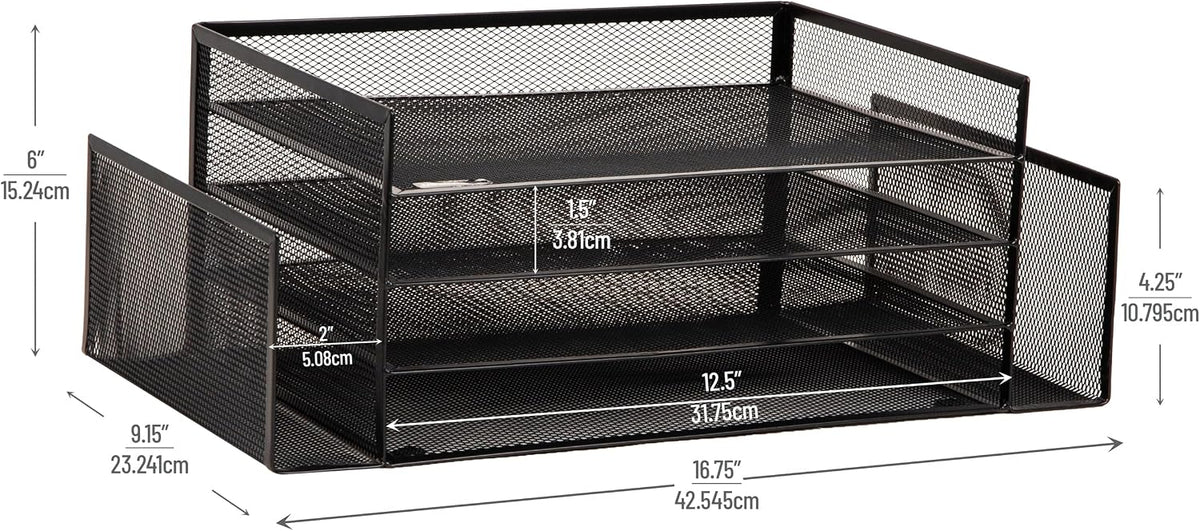 Mind Reader Desktop Organizer, File Storage, Paper Tray, Workspace, Office, M...
