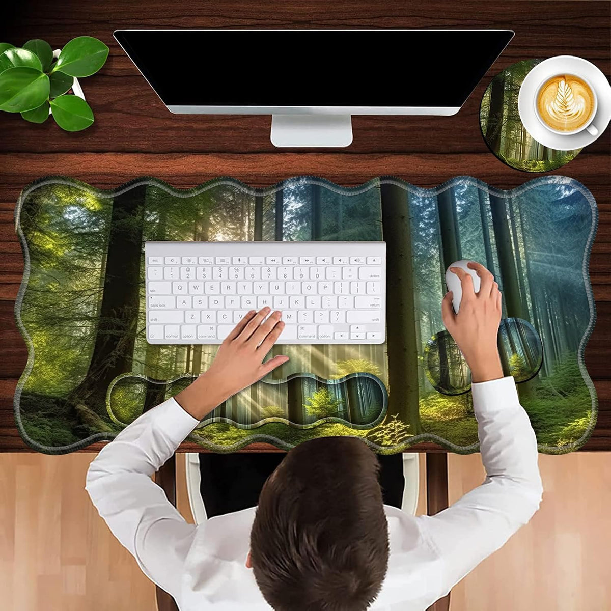 Gaming Mouse Pad Set with Wrist Support, 31.5"x11.8" Large Non-Slip...