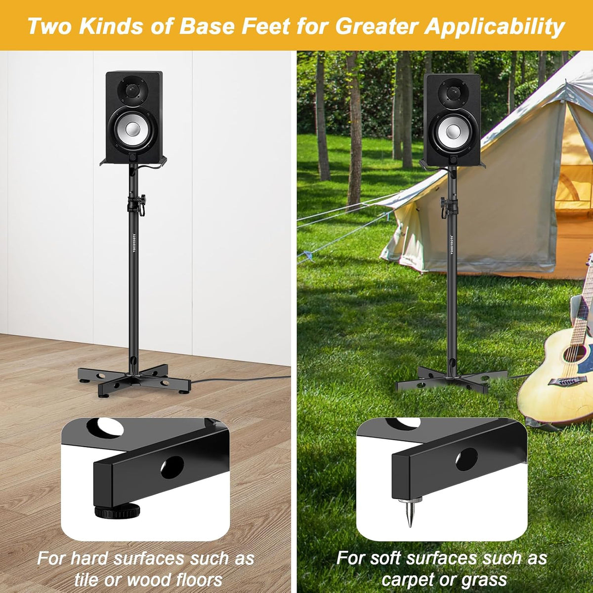 Vondynote Studio Monitor Stands Speaker Stands Pair with Cable Management
