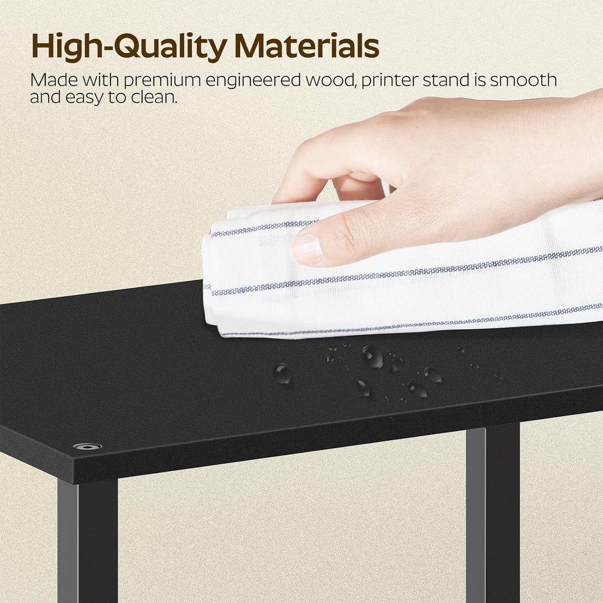 YATINEY Desktop Printer Stand, 2-Tier Printer Table with Non-Woven Drawer, Mu...