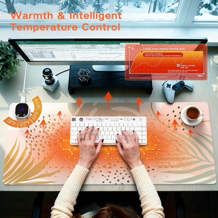 iCasso Computer Mat for Workspace, Morandi 35.4"x15.7" Desktop Mat