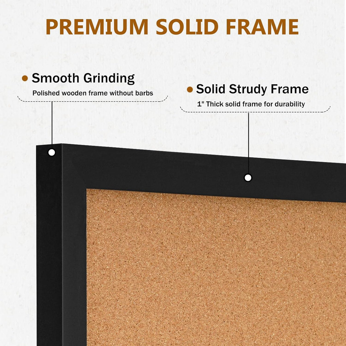 DOLLAR BOSS Cork Board for Wall 36"x24", Black Wood Framed Bulletin...