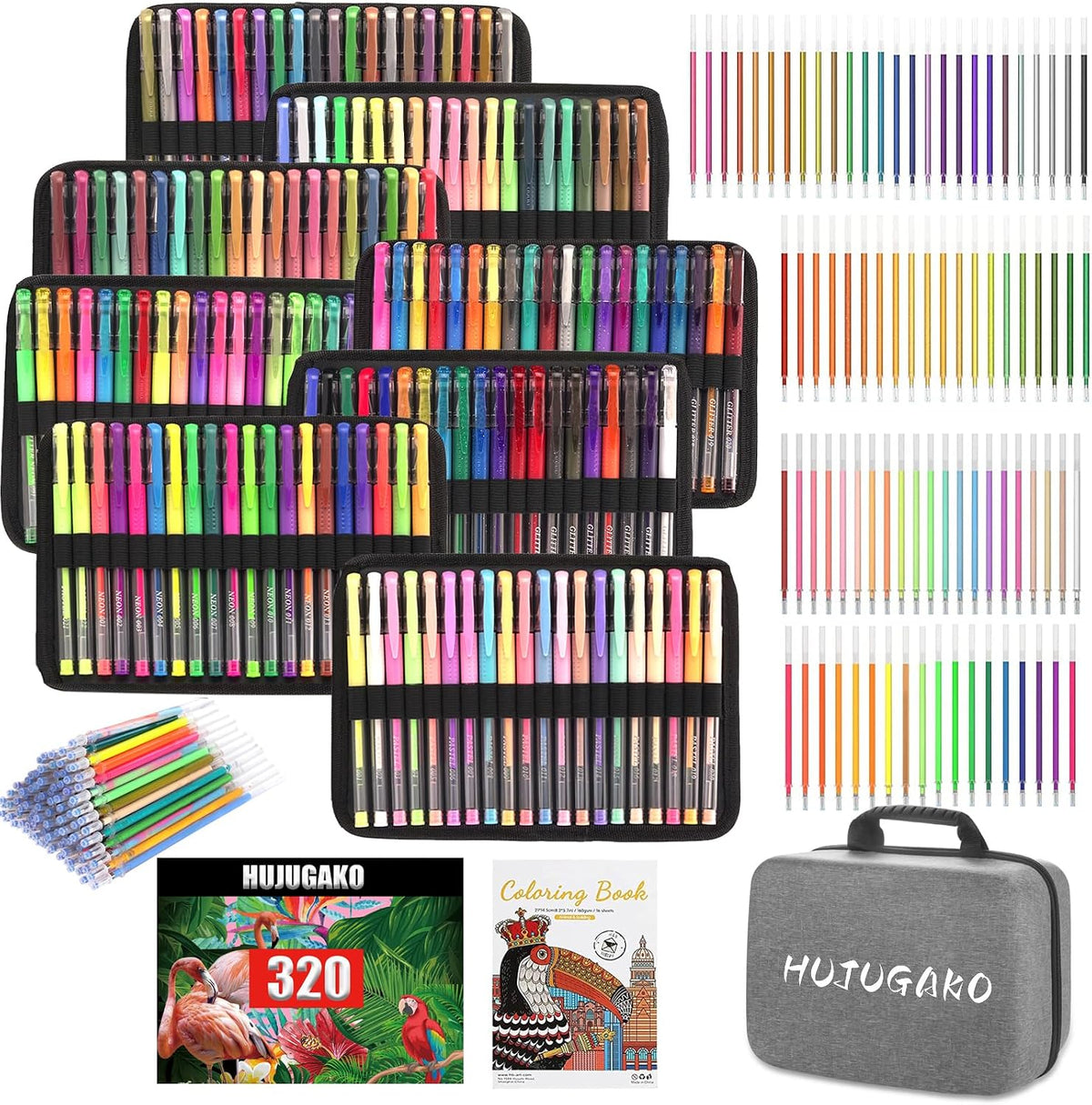 320 Pack Gel Pens Set,160 Colored Gel pen with 160 Refills 100% More Ink, Inc...
