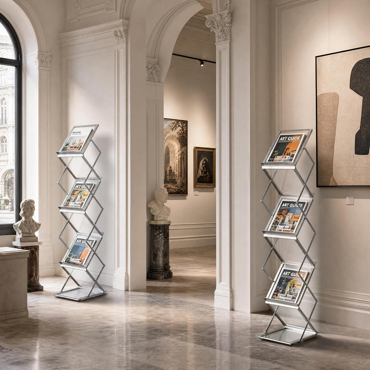 Brochure Display Stand, Magazine Literature Rack, 1-Pack Silver