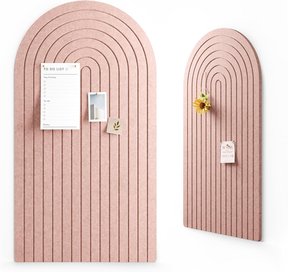Large Arched Felt Bulletin Board 47.2''×25.5'', Pink
