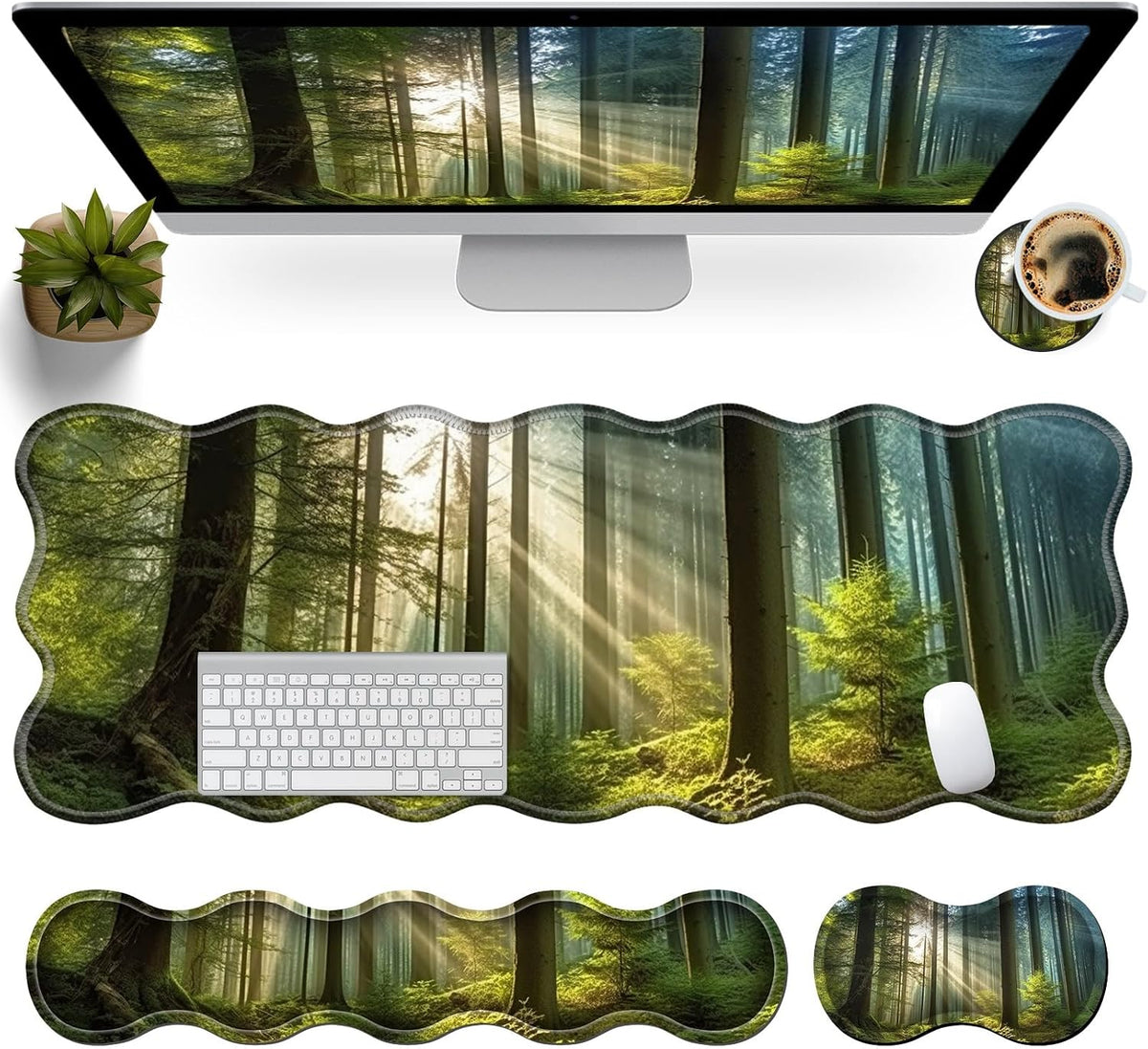 Gaming Mouse Pad Set with Wrist Support, 31.5"x11.8" Large Non-Slip...