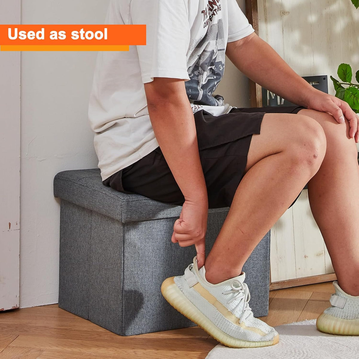 ALASDO Storage Ottoman Footrest Stool Small Ottoman with Storage Foldable Ott...