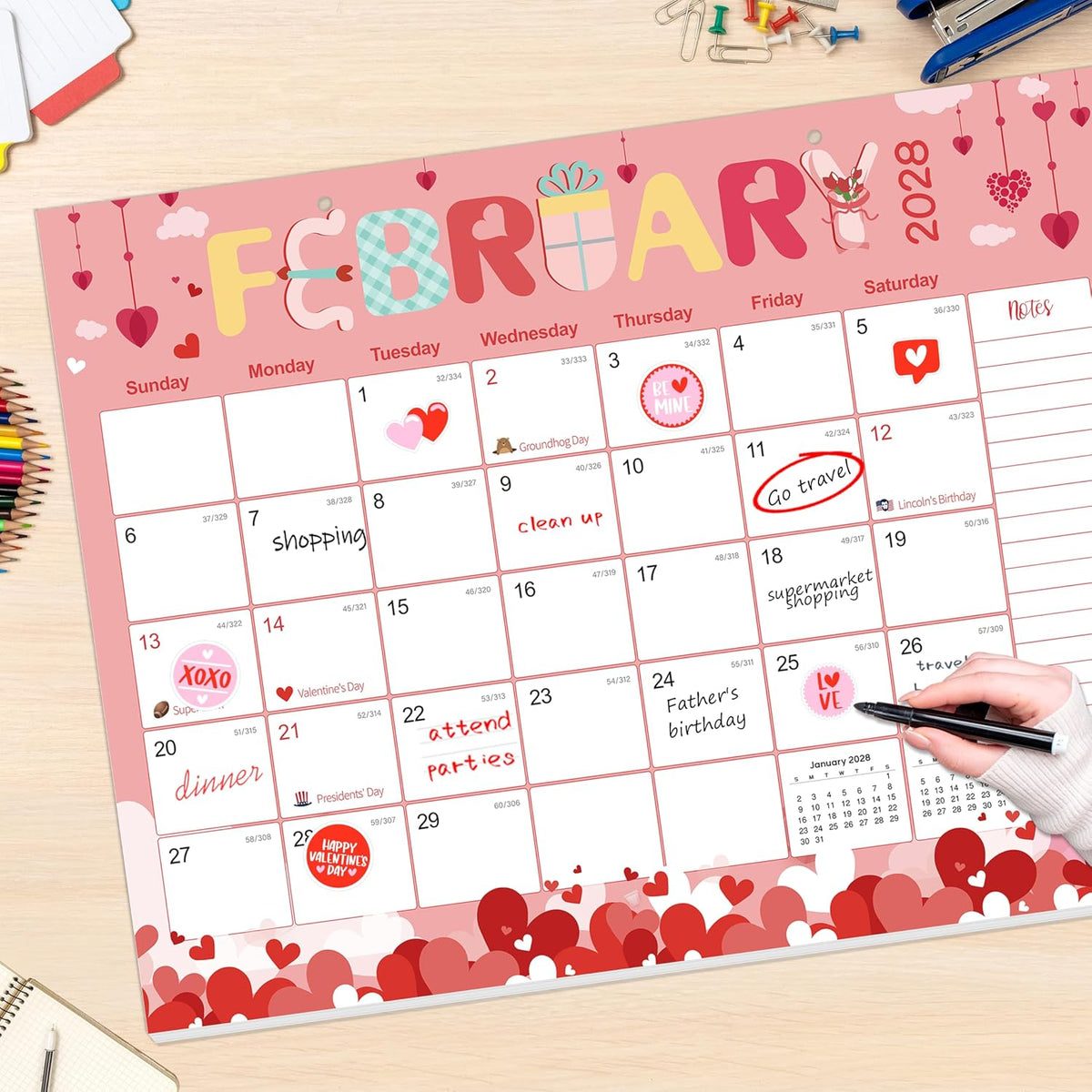 GuassLee Desk Calendar 2026-2029,36 Months 22" x 17" Large Calendar...
