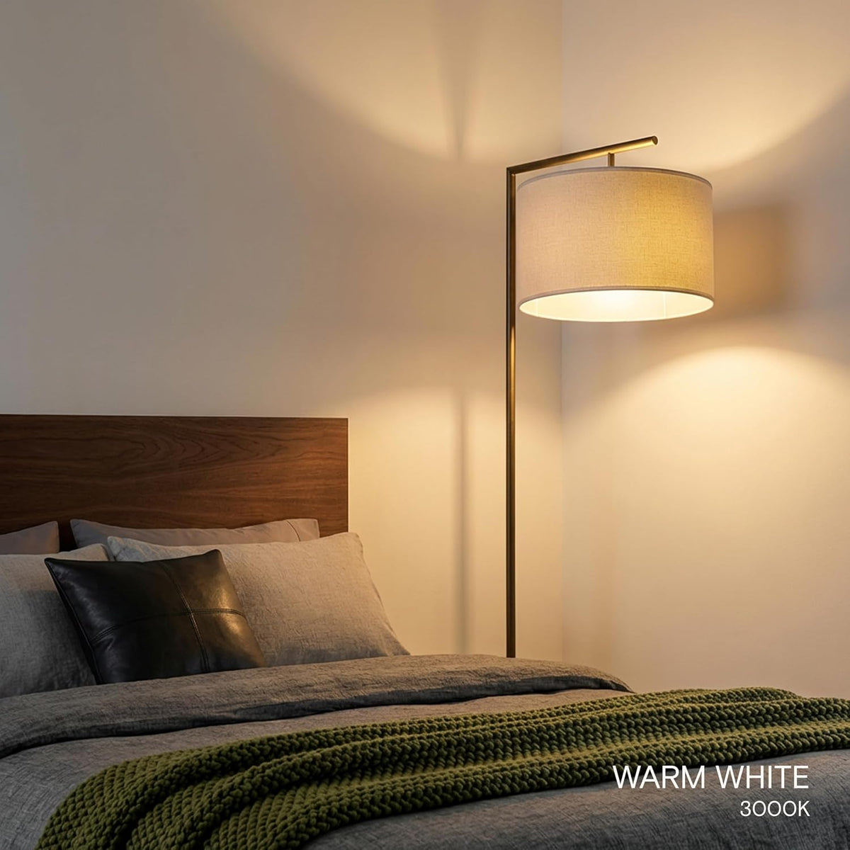 Brightech Montage Modern Floor Lamp - LED Standing Lamp with Tan Shade for Li...