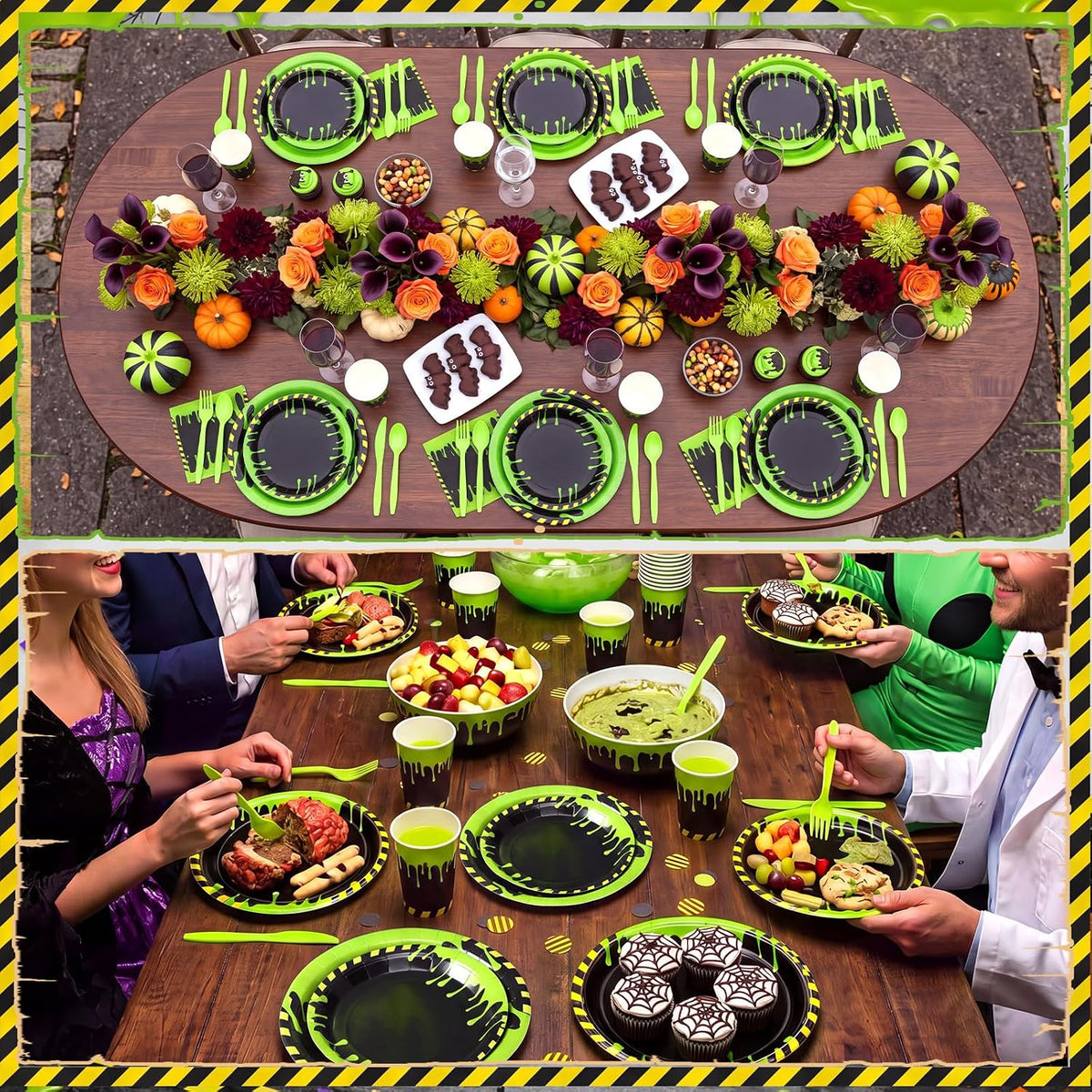 Honeydak 210 Pcs Halloween Ghost Party Supplies for 30 Guests