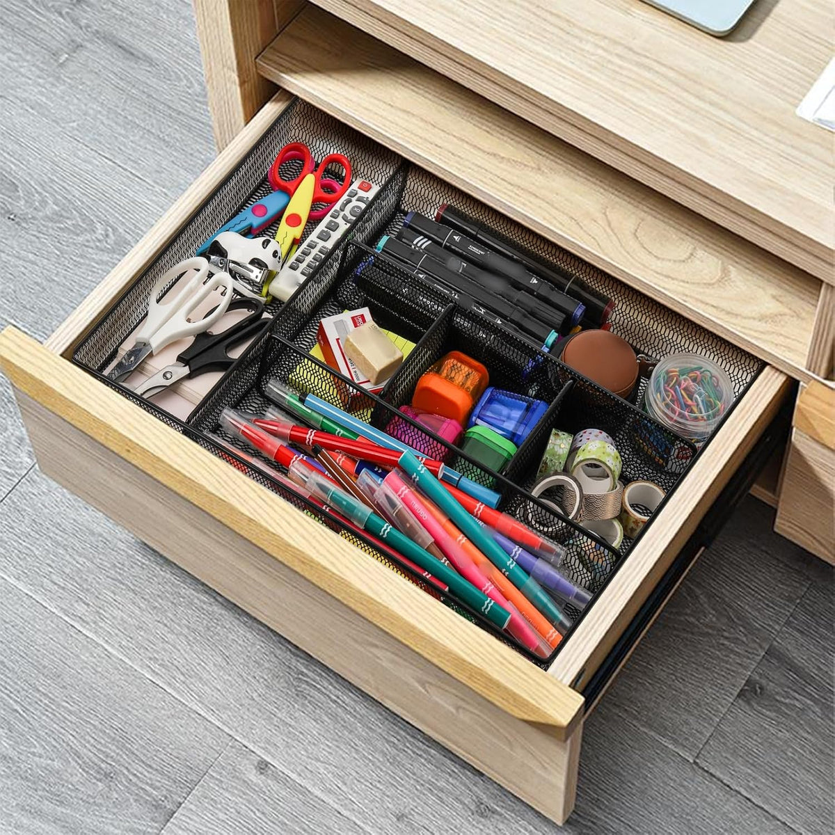 Hiceeden 2 Pack Mesh Desk Drawer Organizer, 16.1"x12.2"x2" Lar...